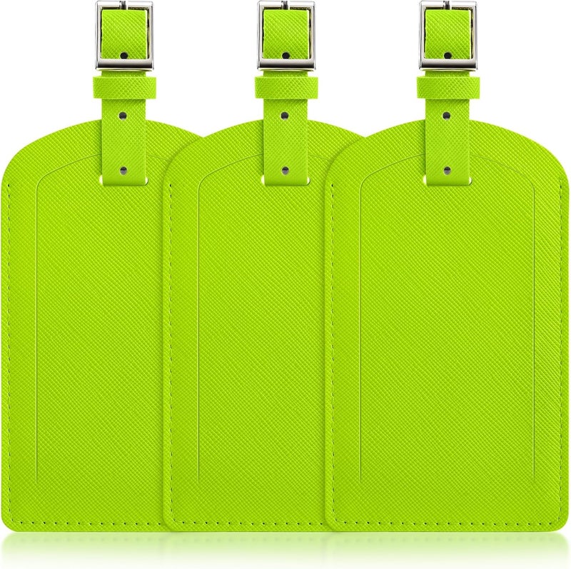 Airkit 3 Pack Luggage Tags for Suitcases, TSA Approved Bag Tags, Baggage Tags with Privacy Protection, Travel Essentials Luggage Accessories, Neon Green - Image 1